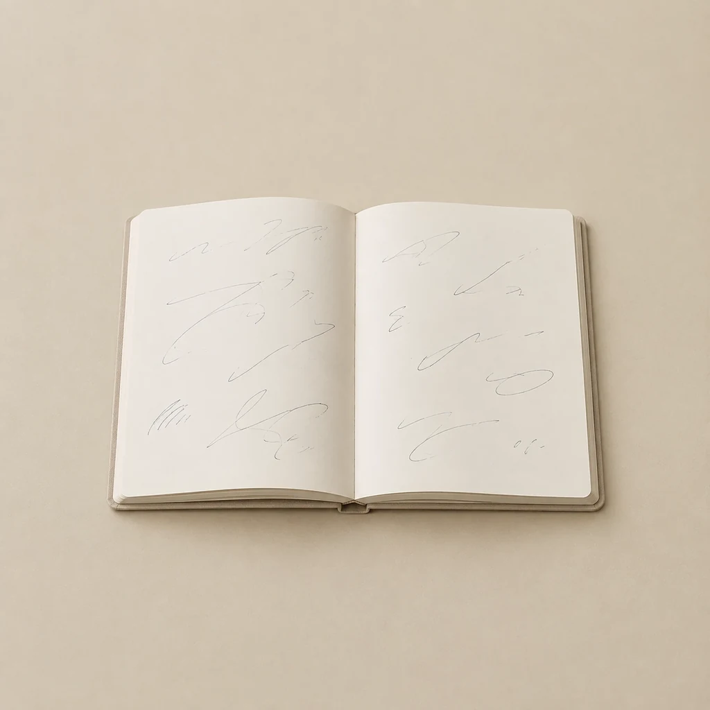 Handwritten four week hair routine on a calm desk